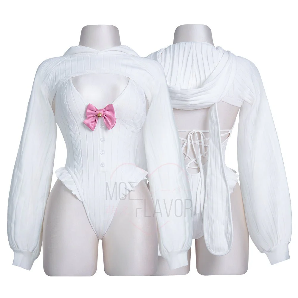 Bunny Hoodie and Bodysuit Sweater
