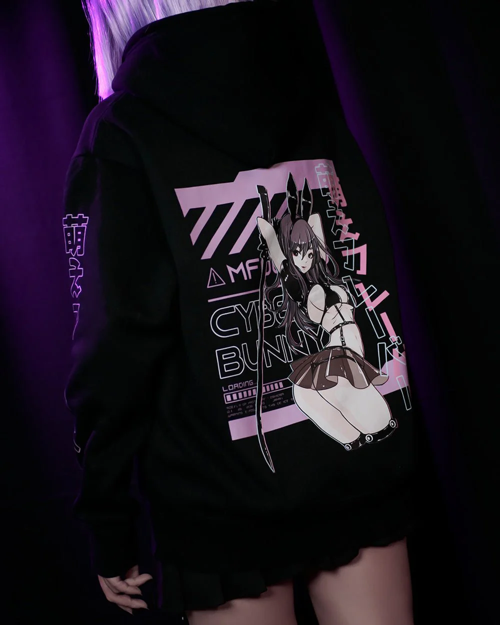 Unisex Cyber Bunny Hoodie Cosplay - Image 5
