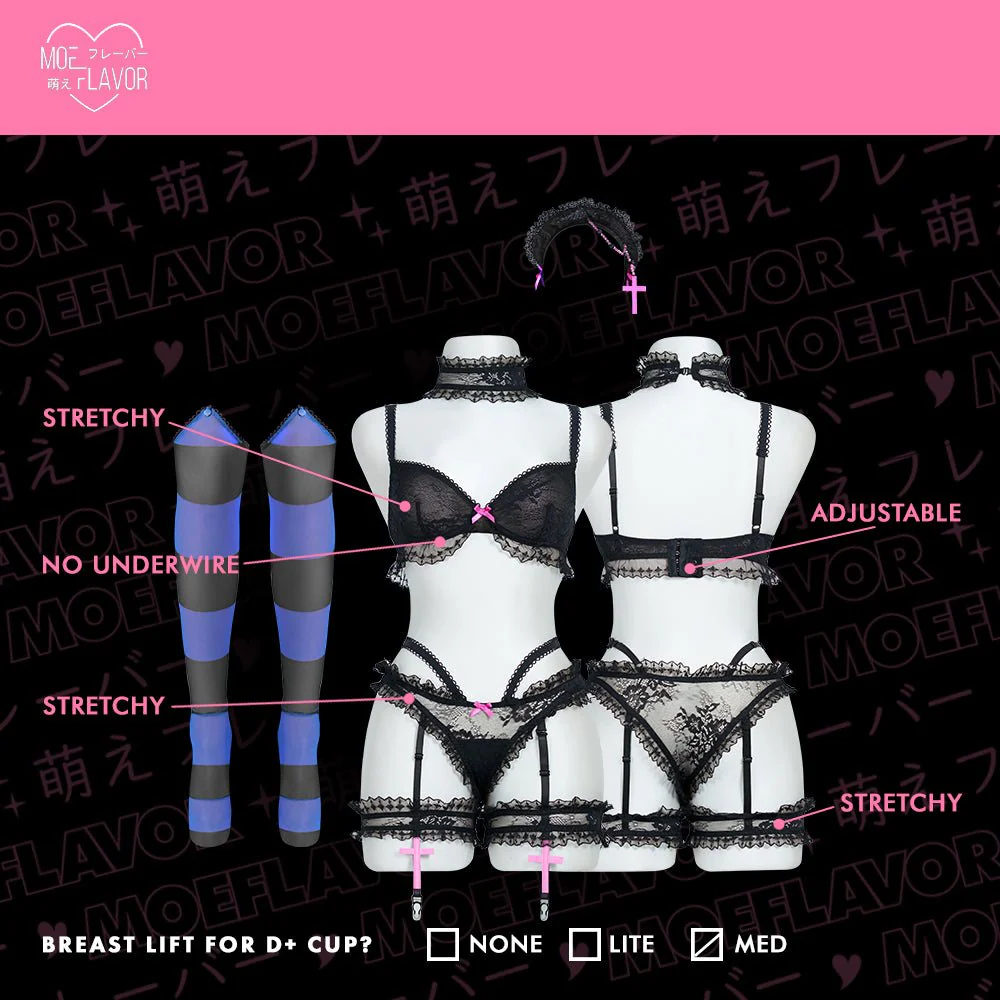 Goth Angel Ruffled Lace Lingerie - Image 8