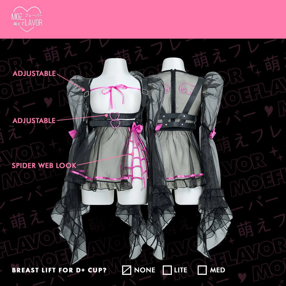 Goth Angel Ruffled Lace Sheer Dress - Image 7