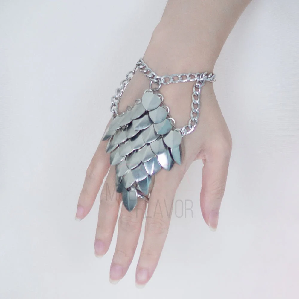 Iron Maiden Wrist Cuffs Steel Chainmail Scalemail - Image 4