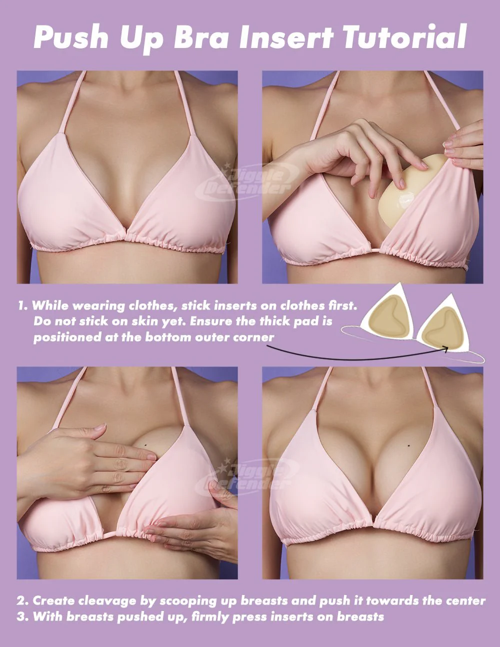 Double Sided Adhesive Push Up Bra Insert - Jiggle Defender - Image 4