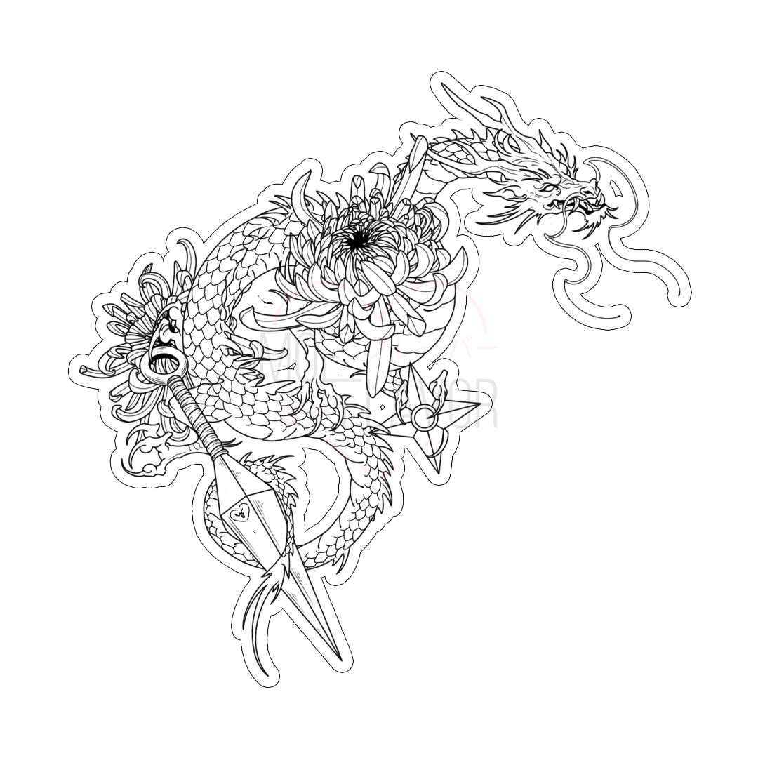 Stealth Dragon Tattoo Kunai Style