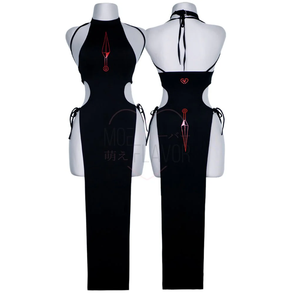 Slice Black Dress Anime Style