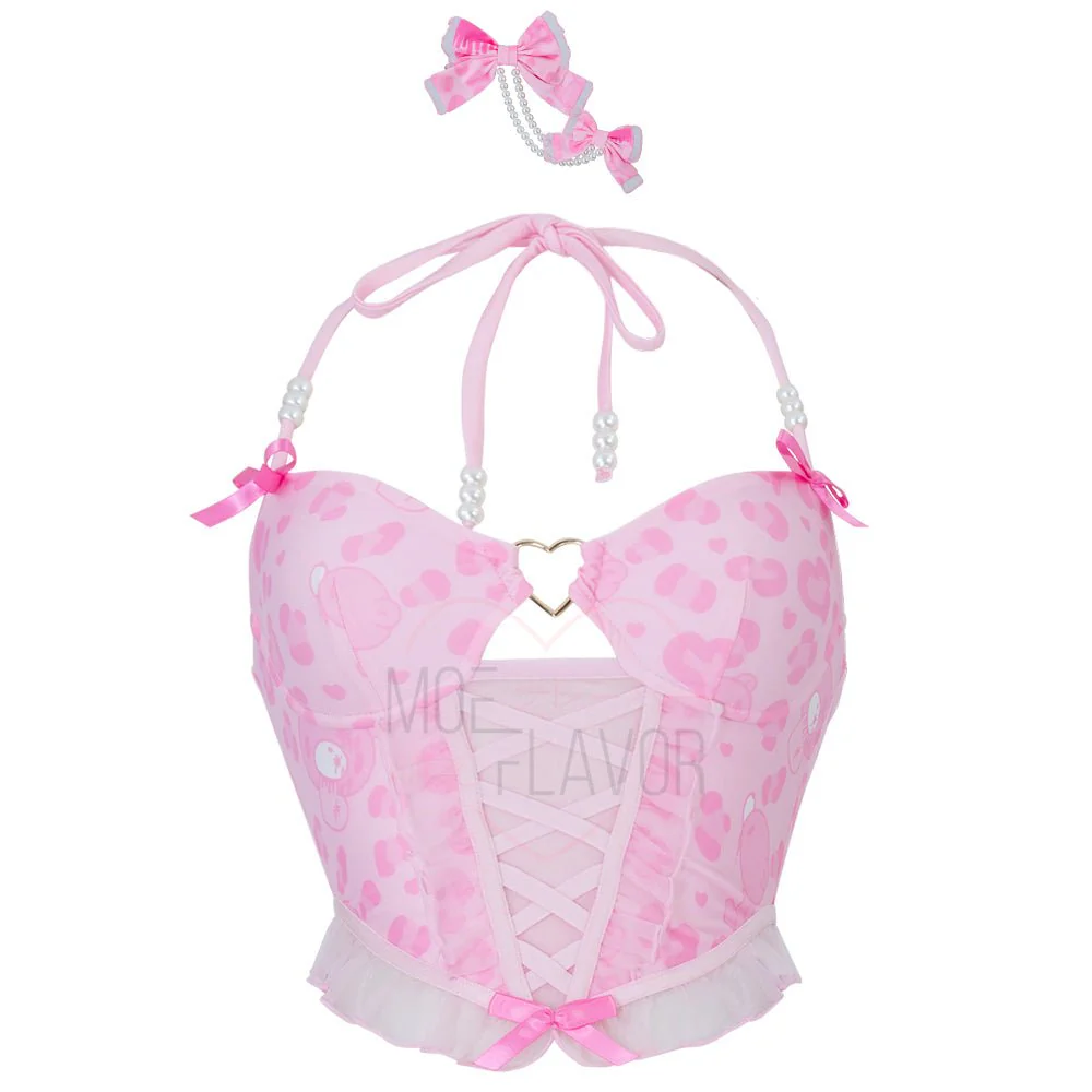Vday Gloomy Bear Gyaru Corset Top and Underwear Lingerie - Image 9